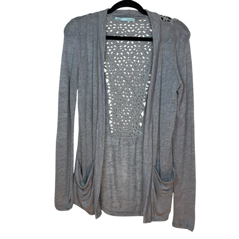 Maurices Gray Open-Front Cardigan